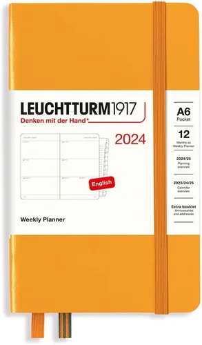 Miniatura 4 de LEUCHTTURM1917 - Agenda semanal 2024 con folleto adicional, bolsillo (A6) tapa dura, azul marino (1 de enero - 31 de diciembre de 2024)