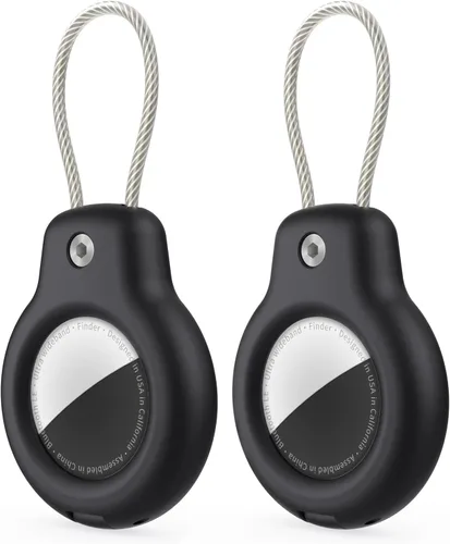 Miniatura 11 de SPGUARD Funda para AirTag con llavero, paquete de 4 unidades para Apple Air Tag con bloqueo de cable de alambre, llavero, accesorios