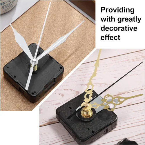 Miniatura 4 de Outus Kit de mecanismo de movimiento de reloj de cuarzo de 5 piezas con 7 pares de manecillas diferentes, funciona con pilas, para reemplazo