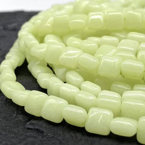 Miniatura 4 de ABCGEMS - Cuentas de aragonita mexicana verde oliva que brillan en la oscuridad (calcita de cueva, extremadamente raras), piedra de energía