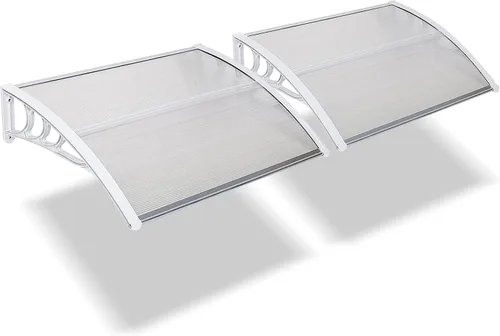 Miniatura 12 de 2 toldos para puerta de ventana de 40 x 40 pulgadas, toldo para exteriores, cubierta de policarbonato para puertas de entrada, toldo de entrada