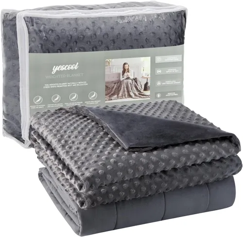 Miniatura 64 de yescool - Manta con peso, 7 libras, fresca, transpirable, con cuentas de cristal prémium, lavable a máquina, para dormir, 60-90 libras, 41 x 60 Gris