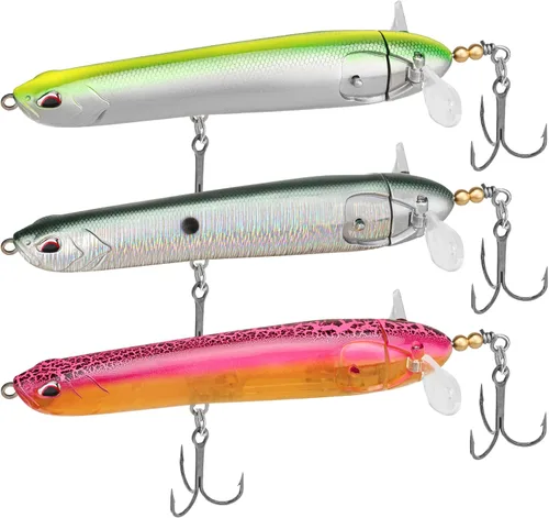 TRUSCEND PoPobait con ganchos BKK, señuelos de pesca para lubina, lucio, lucio, perca almizclada, señuelo flotante para agua dulce o salada,