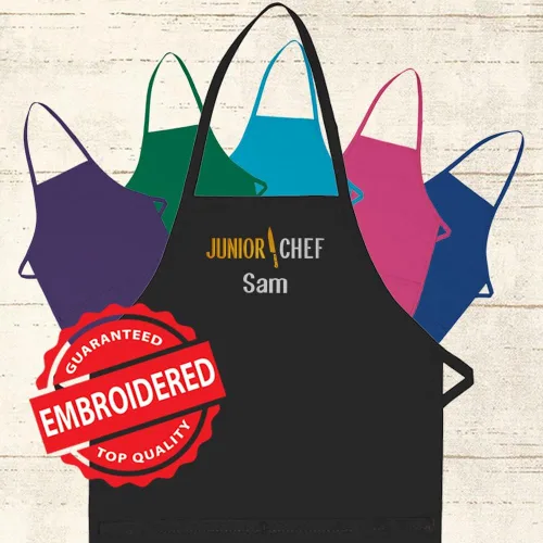 Miniatura 3 de Delantal personalizado bordado Junior Chef Kids Delantal Negro