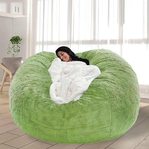 Miniatura 36 de Puf para adultos y niños sin relleno, sofá perezoso suave y redondo, funda de sofá de puf clásico, saco de amor para dormitorio, silla de lectura