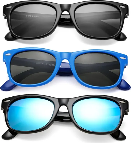 Miniatura 22 de Lentes de sol polarizados para niños y niñas, marco flexible irrompible TPEE con protección UV400 de 3 a 8 años