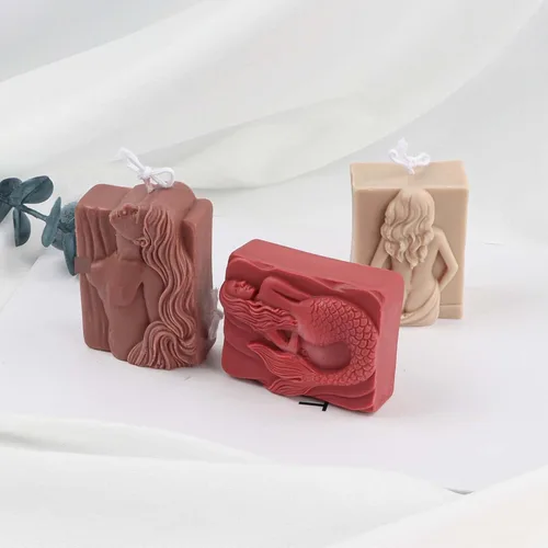 Miniatura 5 de Grainrain Jabón de silicona que hace el molde de la muchacha desnuda vela hecha a mano moldes de jabón artesanal (SXY002)