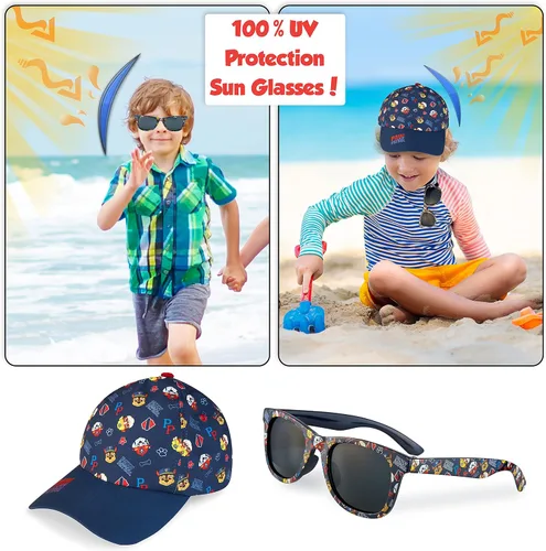 Miniatura 2 de Paw Patrol Gorra de béisbol y gafas de sol para niños, sombrero de sol para niños y gafas de sol UV400 para niños