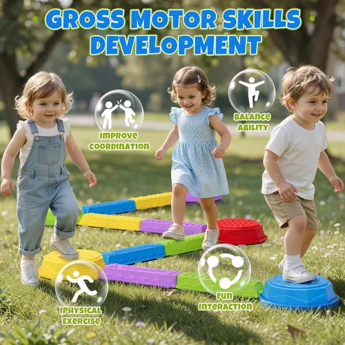 Miniatura 2 de Wee Wonders Piedras de equilibrio para niños, juguetes sensoriales antideslizantes para carreras de obstáculos para niños pequeños, piedras