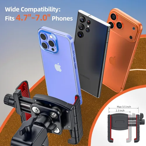 Miniatura 8 de Soporte para Teléfono de Motocicleta Anti Vibración de 3ª Generación, Soporte para Teléfono de Bicicleta, Soporte para Teléfono Celular de Manillar