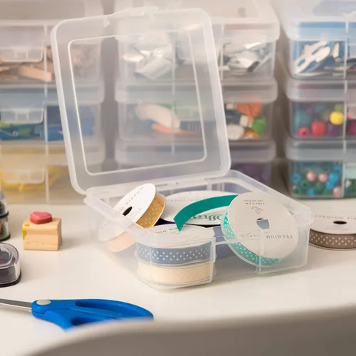 Miniatura 7 de IRIS USA Cajas para lápices, paquete de 18, Hecho en EE.UU. , contenedores organizadores de cuentas de plástico con tapa a presión para artes