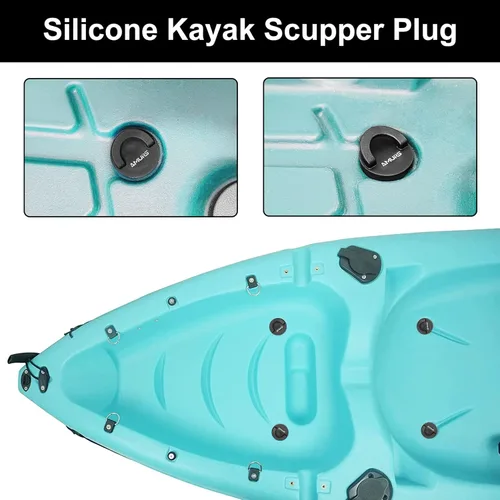 Miniatura 6 de Kit de tapones para kayak, tapones de drenaje con mango de silicona, tapones universales para kayak para sentarse en la parte superior de kayak, 8