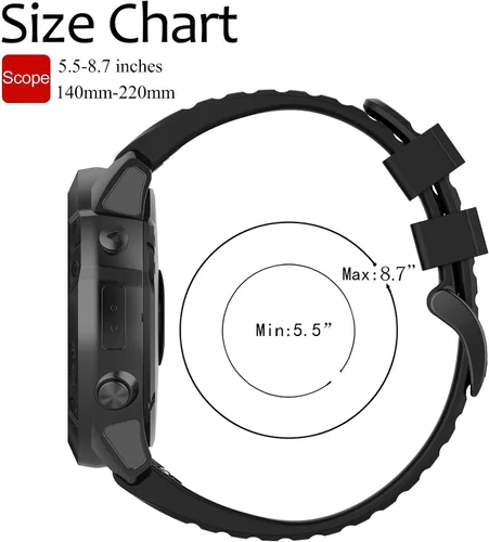 Miniatura 4 de Correa para Garmin Fenix 7X / Fenix 6X / Fenix 5X, correa de repuesto de silicona suave para Garmin Fenix 7X Pro/Fenix 6X Pro/Fenix 5X Plus/Fenix