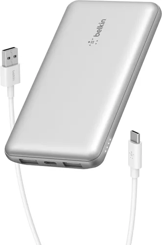 Miniatura 12 de Belkin Cargador portátil, banco de energía USB C de 10000 mAh con 2 puertos USB-A, 15 W con cable tipo C a tipo A - iPhone 17, Air, Pro, Pro Max