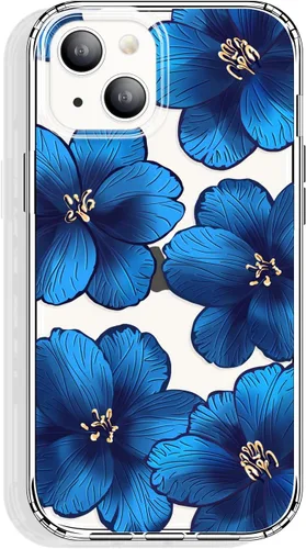 Miniatura 15 de GYZYA Funda transparente para iPhone 14 y iPhone 13 de 6.1 pulgadas con diseño de patrón, funda protectora delgada de TPU + parachoques a prueba