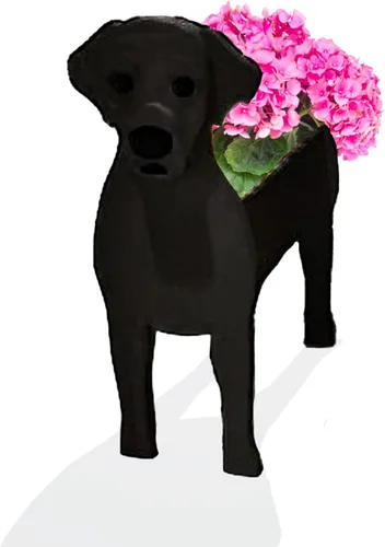 Miniatura 32 de Macetero de flores para perros, regalos para mujeres, bonitas macetas de PVC para perros, macetas para interiores y exteriores, maceta de jardín