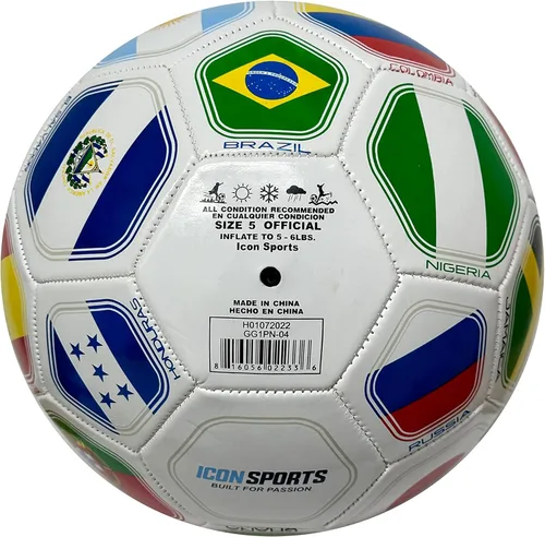 Miniatura 5 de Icon Sports Balón de fútbol de banderas de país, tamaño 5, equipos nacionales del club mundial, pelota de fútbol con bandera #5
