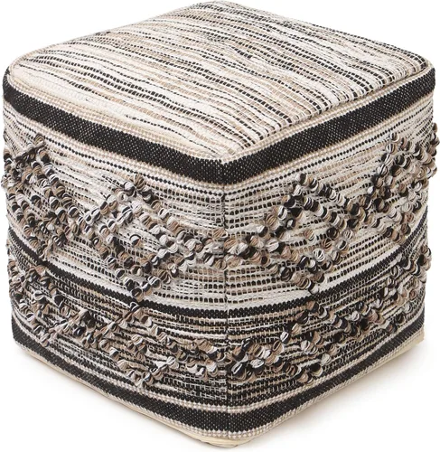 REDEARTH · Puf otomano acolchado con relleno, textura de almacenamiento, cubo de granos, puf, reposapiés para sala de estar, dormitorio, guardería,