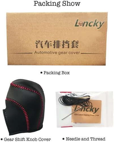 Miniatura 7 de Funda de piel auténtica para perilla de palanca de cambios para Volvo S60 / S80 / V70 / XC60 / XC70 2011-2012 automático