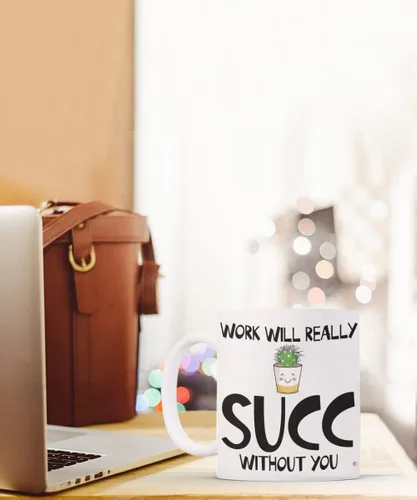 Miniatura 4 de ODDITEES Taza de café divertida con texto en inglés «Work Will Really Succ Without You», 11 onzas, color blanco