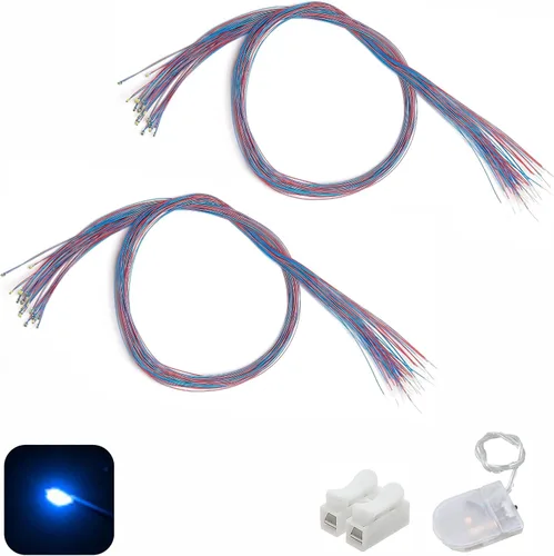 Miniatura 13 de 50 piezas pre-cableadas micro LED pre-soldadas 0402 SMD LED con accesorios de montaje para la construcción de modelos principiantes
