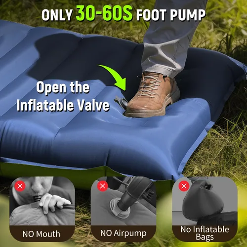 Miniatura 6 de Myxslop Colchoneta para dormir, colchoneta inflable ultraligera para acampar con almohada y bomba, colchón de aire súper portátil, ideal