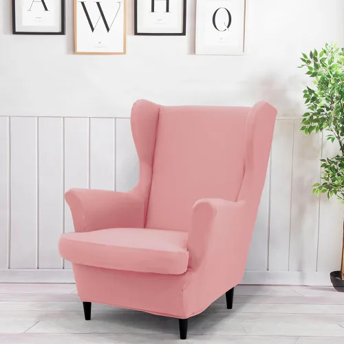 Miniatura 12 de Morbuy Funda para silla Wingback, 2 piezas, lavable, elástica, con respaldo de ala, fundas para silla con brazos para sala de estar, dormitorio