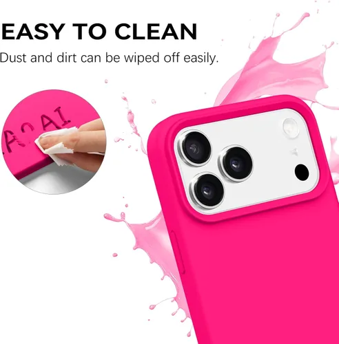 Miniatura 2 de GUAGUA Funda compatible con iPhone 17 Pro Max de 6.9 pulgadas de silicona líquida de gel suave, forro de microfibra delgada con textura, funda