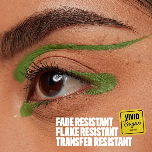 Miniatura 3 de NYX PROFESSIONAL MAKEUP Vivid Brights - Delineador líquido resistente a las manchas con punta precisa, color verde fantasma 02 Verde fantasma