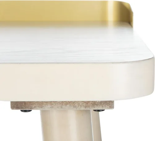 Miniatura 4 de Safavieh Escritorio moderno de 1 cajón blanco lavado y dorado Blanco lavado / dorado