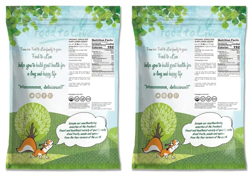 Miniatura 2 de Food to Live Semillas de girasol germinadas orgánicas, 12 libras sin OMG, Kosher, sin cáscara, sin sal, granos crudos, superalimento vegano, comida