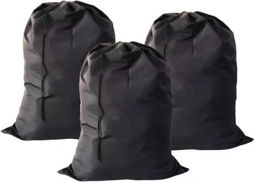 Paquete de 3 bolsas de lavandería extra grandes, color negro, bolsas de lavandería de viaje con cierre de cordón, 30 x 40 pulgadas, para residentes