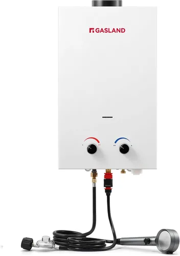 Miniatura 7 de GASLAND BS211 Calentador de agua de propano portátil para exteriores, 8L/2.11 GPM, agua caliente instantánea, protección contra sobrecalentamiento