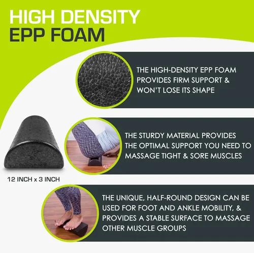 Miniatura 3 de ProsourceFit Rodillos de espuma de alta densidad largos, herramienta de masaje atlético firme de cuerpo completo para estiramiento de espalda, yoga