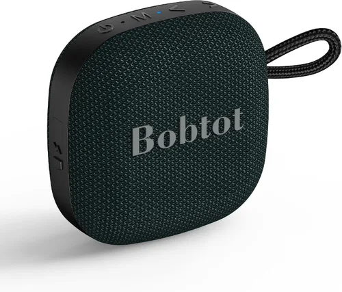 Miniatura 9 de Bobtot - Altavoces portátiles Bluetooth, mini altavoz inalámbrico impermeable IPX7 con 16 horas de reproducción, sonido estéreo fuerte, TWS, Negro