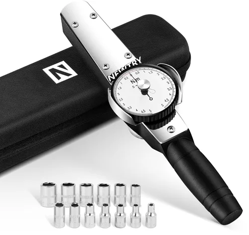 Miniatura 9 de Newtry Llave dinamométrica de dial, llave dinamométrica indicadora de dial de 0.3-3N.m con juego de enchufes (0.157-0.551 in), medidor de par