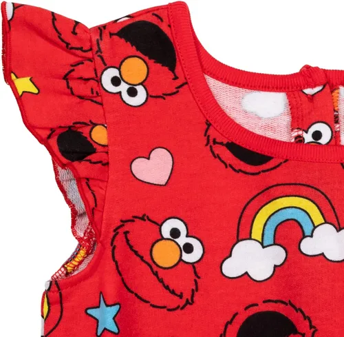 Miniatura 5 de Sesame Street Elmo - Mameluco con volantes de rizo francés para niñas