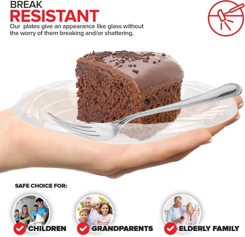 Miniatura 3 de Stock Your Home Platos de postre de plástico transparente de 6 pulgadas (paquete de 480) platos transparentes desechables flexibles para postres