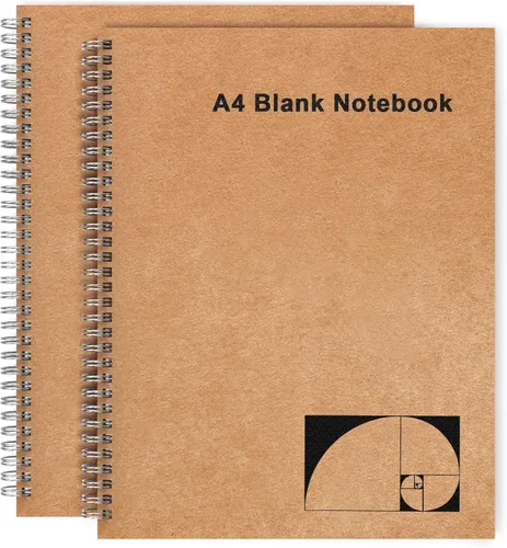 Miniatura 9 de Cuaderno de puntos A4, paquete de 2 cuadernos grandes de cuadrícula de puntos en espiral, 200 páginas de 100gsm de grosor, diario de papel