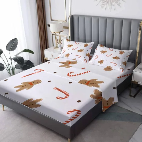 Miniatura 9 de Sábanas de gnomo de Navidad tamaño Queen – Sábanas de cama de Navidad, microfibra suave, bolsillo profundo, sábanas y fundas de almohada