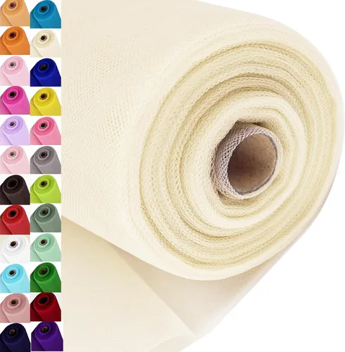 Miniatura 52 de Rollos de tela de tul, 54 pulgadas por 10 yardas (30 pies), cinta de tul para decoración de fiestas de boda, rollo de tela transparente en bobina