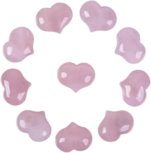 Miniatura 8 de Justinstones Caja de regalo de piedra preciosa natural de amatista curativa de 1 pulgada, mini bolsillo de corazón hinchado, caja de regalo