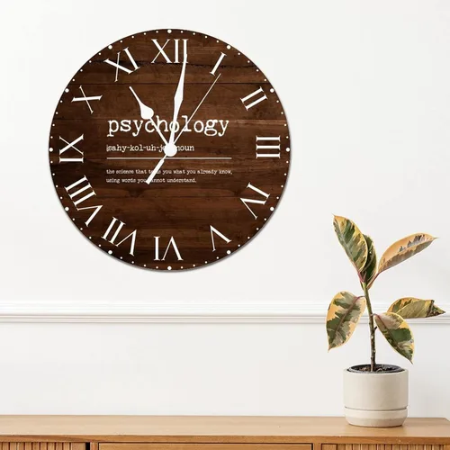 Miniatura 3 de Reloj de pared de PVC con definición de psicología, refranes de inspiración, reloj de pared colgante, números romanos, reloj de diccionario, obra