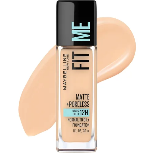 Miniatura 59 de Maybelline New York Fit Me Matte + Poreless Base Líquida, Formato de Bolsa, 220 Natural Beige, 1.3 onzas 220 Beige natural