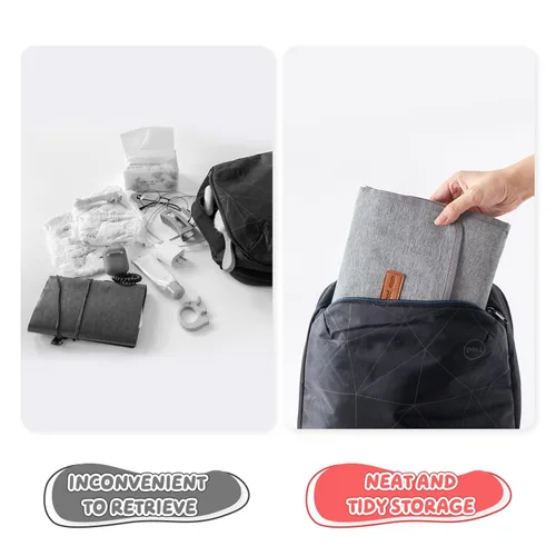 Miniatura 3 de Cambiador de pañales portátil, almohadillas de cambio de pañales de viaje lavables y plegables, tapete cambiador de bebé grande con bolsillo