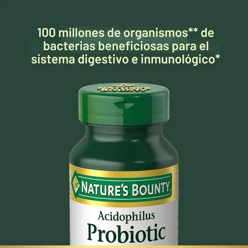 Miniatura 3 de Nature's Bounty Lactobacillus Acidophilus Suplemento Probiótico - Probiótico Diario para la Salud Digestiva de Mujeres/Hombres, 100 Millones