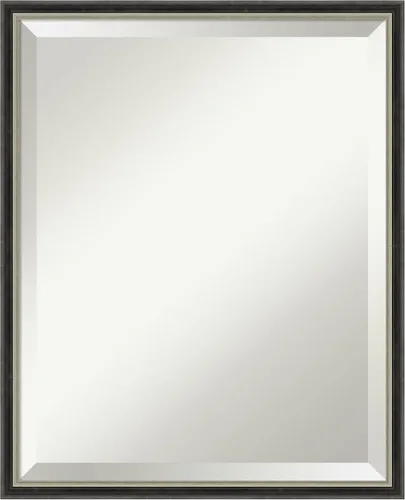 Amanti Art Theo - Espejo de pared negro de 21 x 17 pulgadas, espejo rectangular estrecho de baño para decoración de pared de sala de estar, marco de