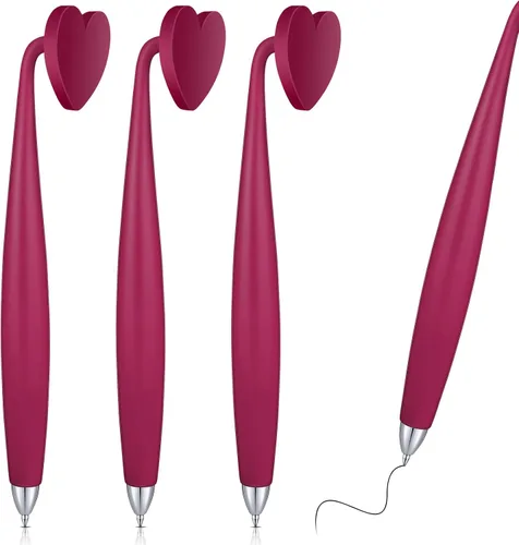 Miniatura 8 de Glenmal 3 bolígrafos magnéticos de tinta negra, divertido bolígrafo con forma de corazón para refrigerador y otras superficies magnéticas, regalos