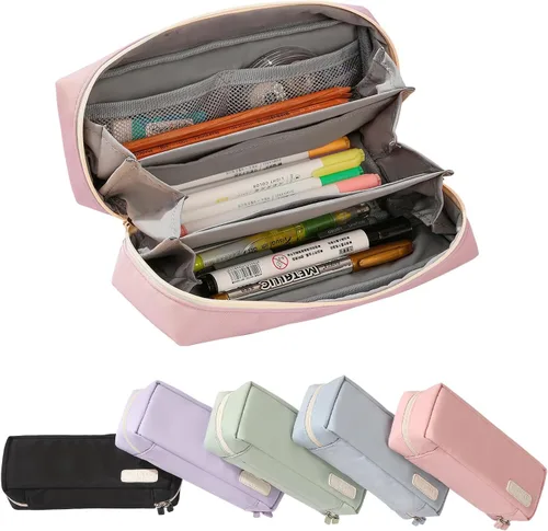 Miniatura 9 de QIANPA - Estuche organizador pequeño con cremallera, bolsa ligera estética, bolsa negra para hombres y mujeres