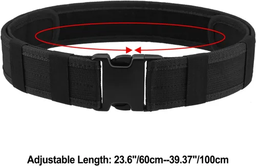 Miniatura 2 de AGPTEK Cinturón táctico de combate de nylon para seguridad policial (negro)